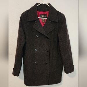 Vintage Fabio Wool Charcoal Gray Women's Peacoat, Size‎ L
